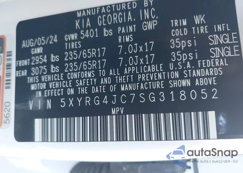 2025 Kia Sorento Lx from USA, damaged, VIN 5XYRG4JC7SG318052